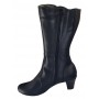 Cizme dama din piele naturala, cu fermoar, negre, IMBLANITE - 34CZM